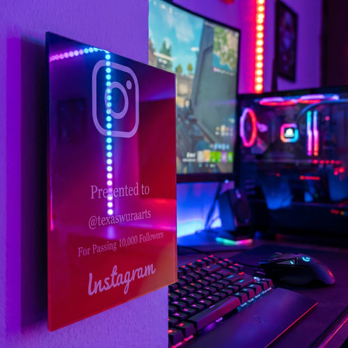Social Media Milestone Award Plaque | Custom Follower Subscriber Achievement Sign - Instagram