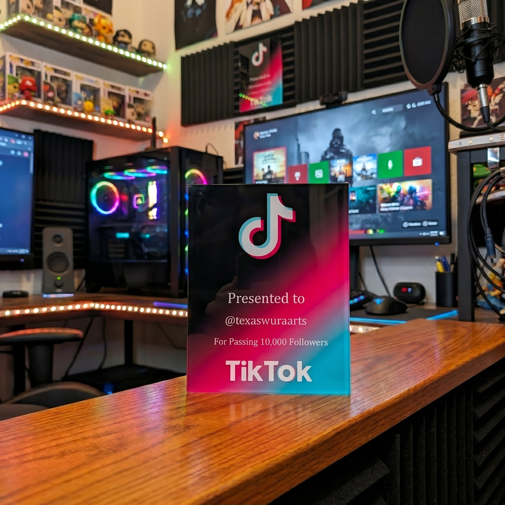 Social Media Milestone Award Plaque | Custom Follower Subscriber Achievement Sign -  Tiktok